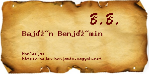 Baján Benjámin névjegykártya